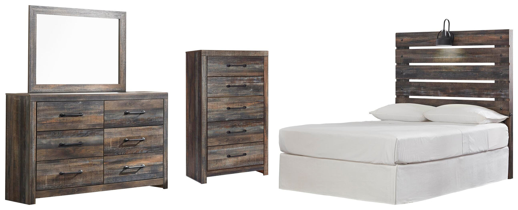 Drystan Multi Drystan Full Panel Headboard, Dresser, Mirror and Chest