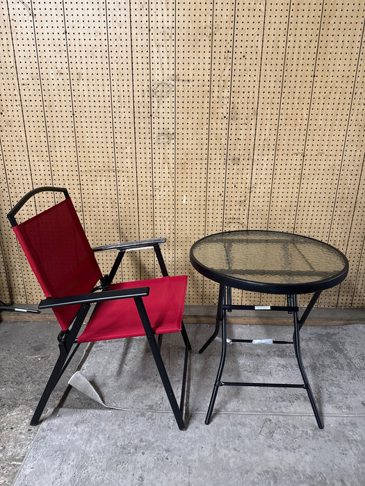 Mainstays Albany Lane  Outdoor Bistro Set, Red - new