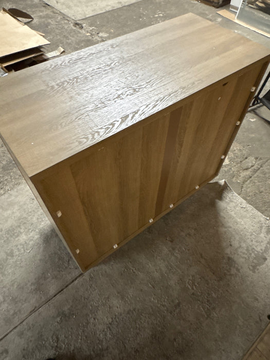 WAMAPT Sideboard Buffet Cabinets with Glass Door and Adjustable Shelf, Oak 34 inch - new