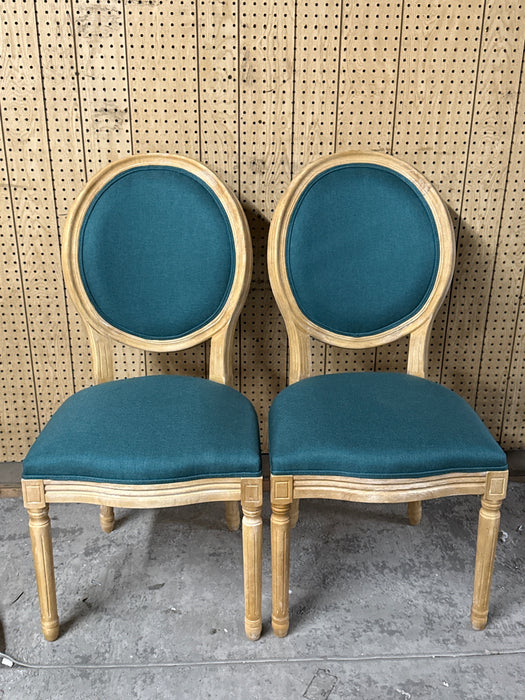 Christopher Knight Home Phinnaeus French Country Fabric Dining Chairs (Set of 2) by Side Chairs Dark Teal French Country, Traditional - new
