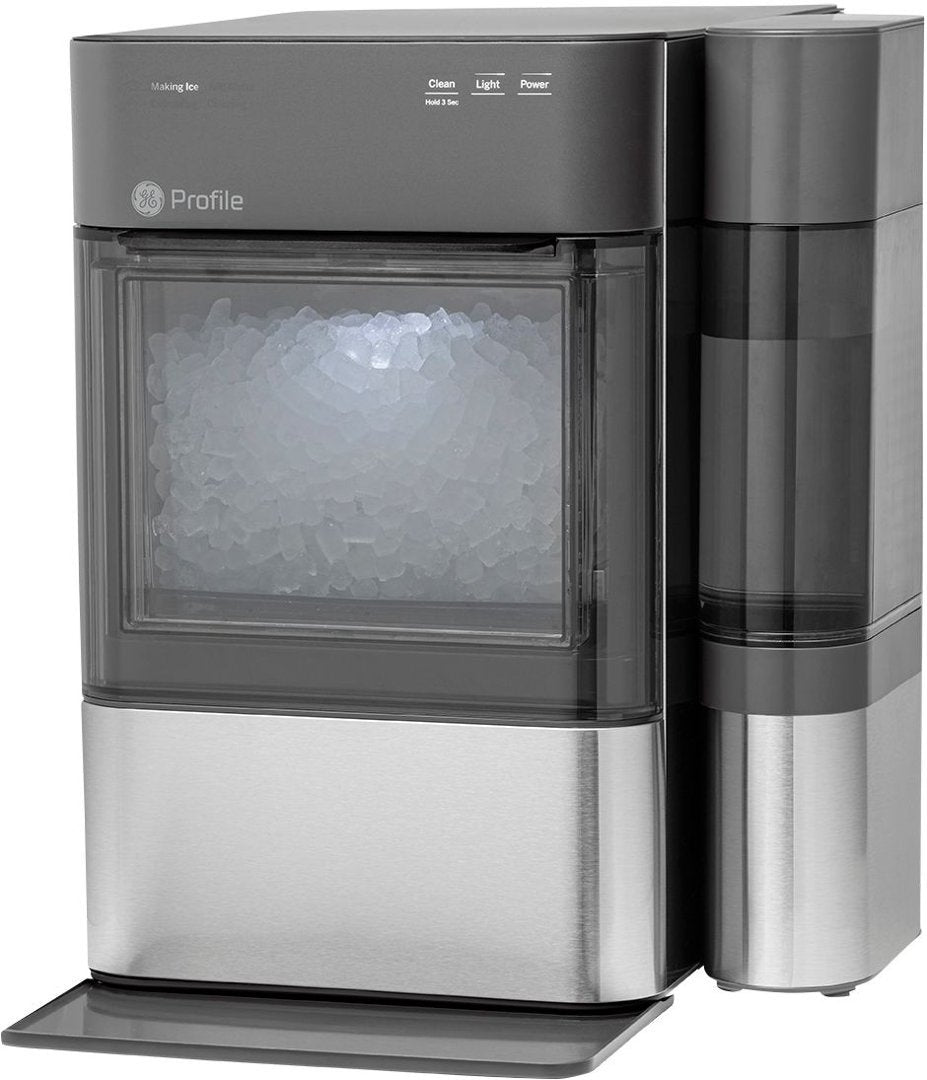 GE Profile - Opal 2.0 38-lb. Portable Ice maker with Nugget Ice Production, Side Tank, and Built-in WiFi - Stainless Steel - display_model