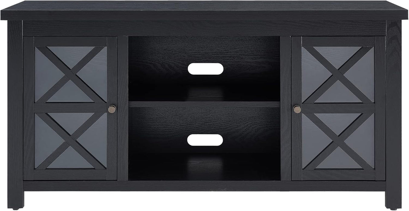 Henn&Hart Rectangular TV Stand for TV's up to 55" in Black, TV Stands for the Living Room - new