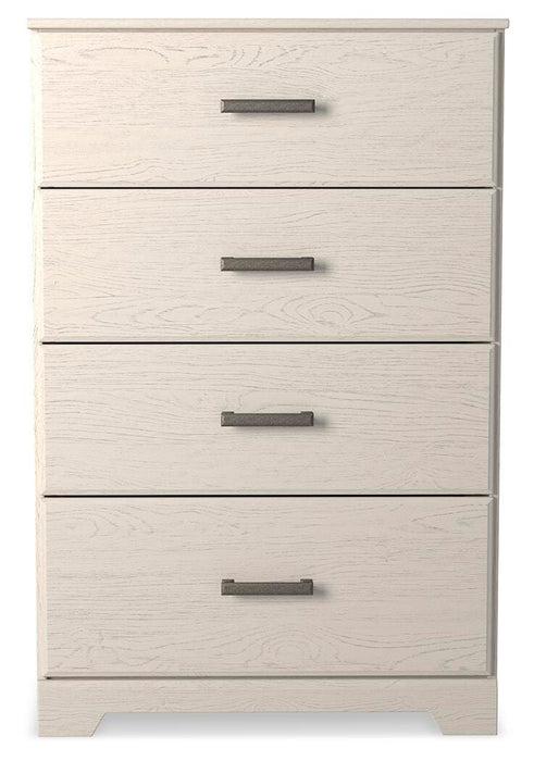 Stelsie White Four Drawer Chest