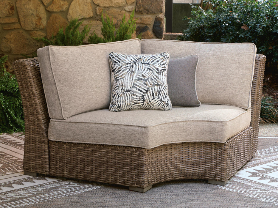 Revare Beach Beige Curved Corner Chair w/Cushion