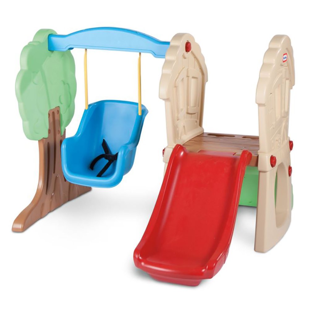 Little Tikes Hide and Seek Climber and Swing - Kids Slide Backyard Play Set - open_box