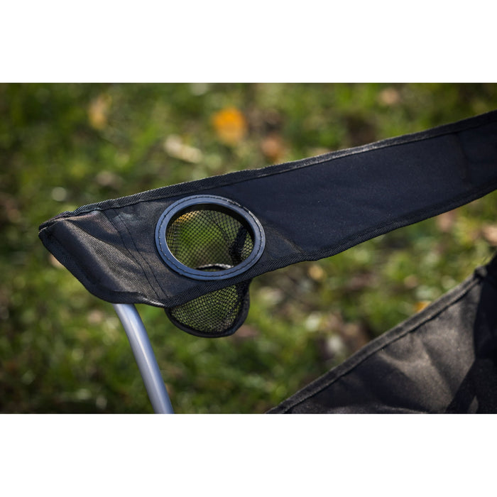 ozark trail basic quad folding camp chair with cup holder, black - new