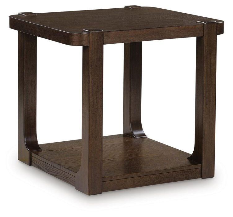Breckington Dark Brown Rectangular End Table