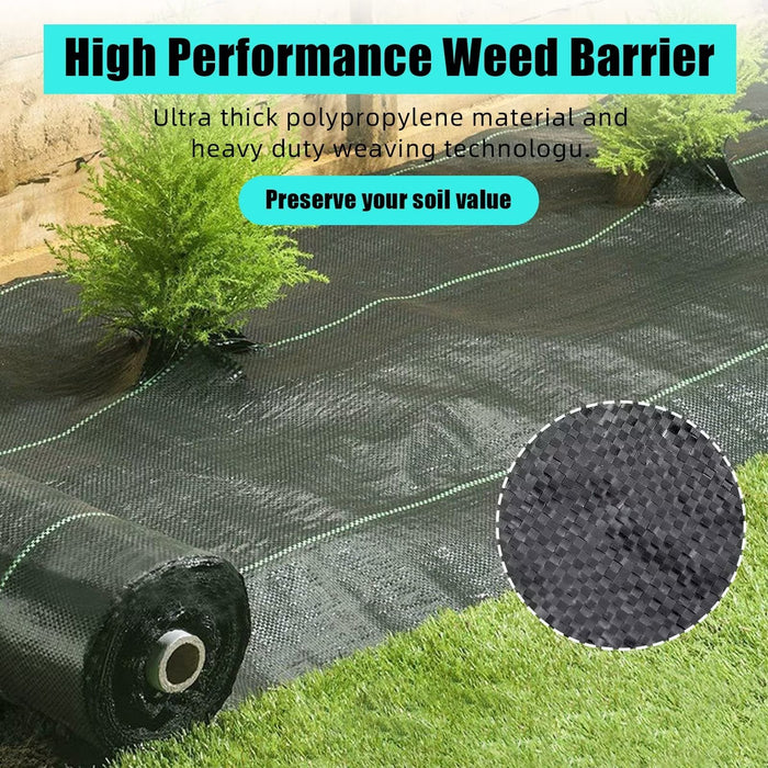 6 x 300 ft Weed Barrier Landscape Fabric, Heavy Duty Premium 3.2oz Weed Blocker Fabric Garden Bed Cover, Easy Setup & Superior Weed Control, Eco-Friendly & Convenient Design - open_box