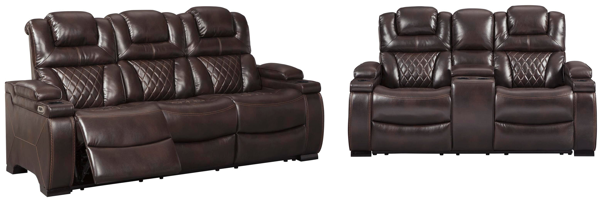 Warnerton Chocolate Warnerton Sofa and Loveseat