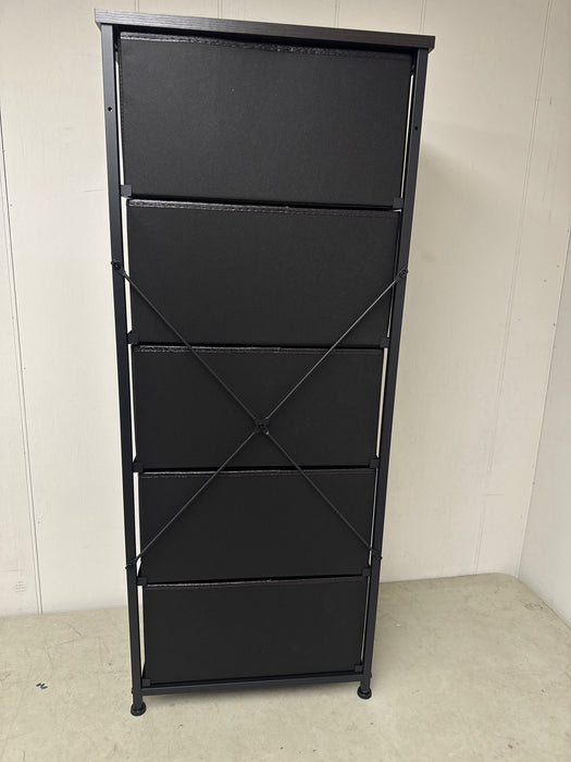 GUNAITO 5 Drawer Dresser for Bedroom Tall Narrow Chest of Drawers Fabric Storage Dresser for Adults,Brown - new