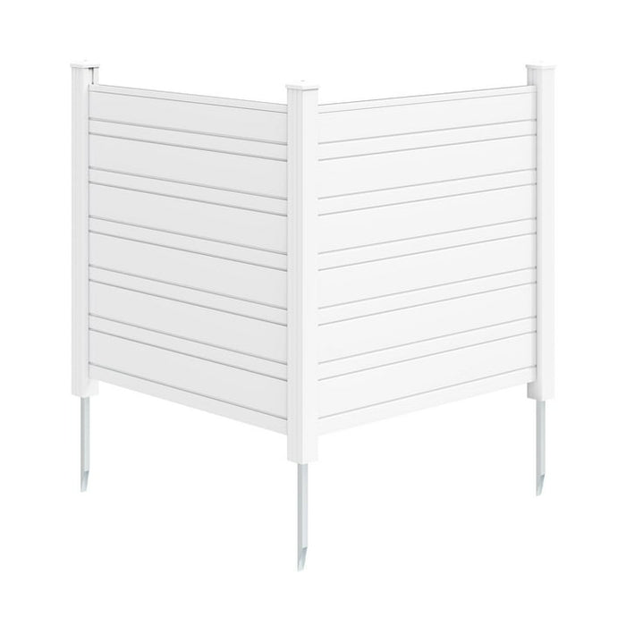 Uforic 50" x 50" Air Conditioner Privacy Screen, Outdoor Trash Can Enclosure with Metal Stakes, Pool Enclosure,2 Panels, White - open_box