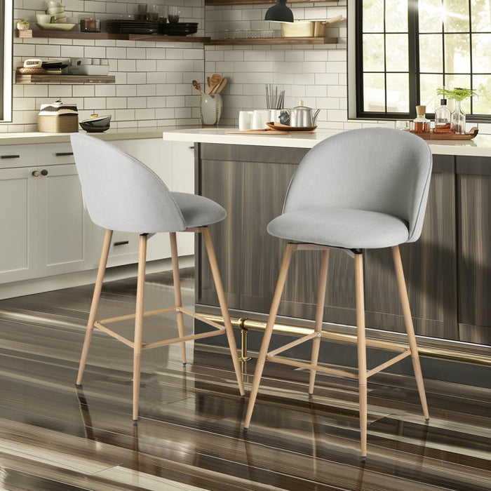 Homy Casa Modern Swivel Counter Stool 2-Piece Set, 26-inch Height Upholstery Barstools Set of 2, Ideal for Kitchen or Counter,Grey - new