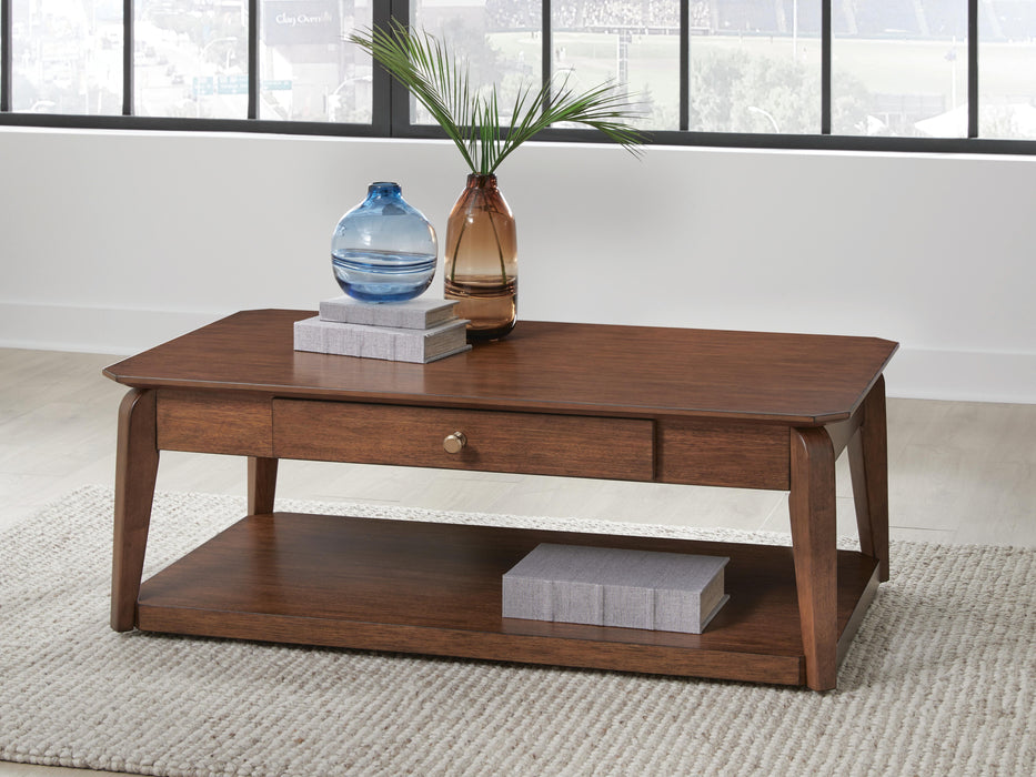 Trenmour Medium Brown Rectangular Cocktail Table