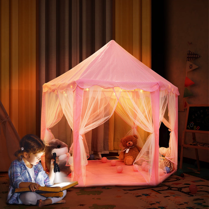 TOBBI Princess Castle Play Tent for Girls - Large 55'' x 53'' Playhouse for Indoor and Outdoor Play - new
