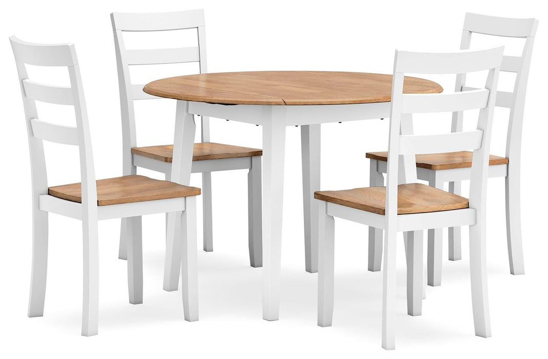 Gesthaven Natural/White Gesthaven Dining Table and 4 Chairs
