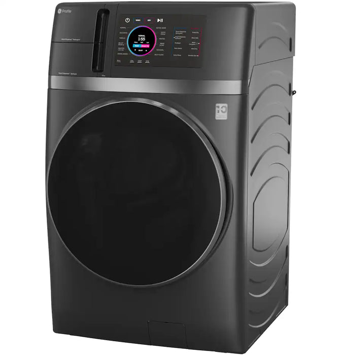 GE Profile - UltraFast 4.8 Cu. Ft. High-Efficiency Smart Front Load Washer and Electric Dryer Combo with Ventless Heat Pump - Carbon Graphite - new