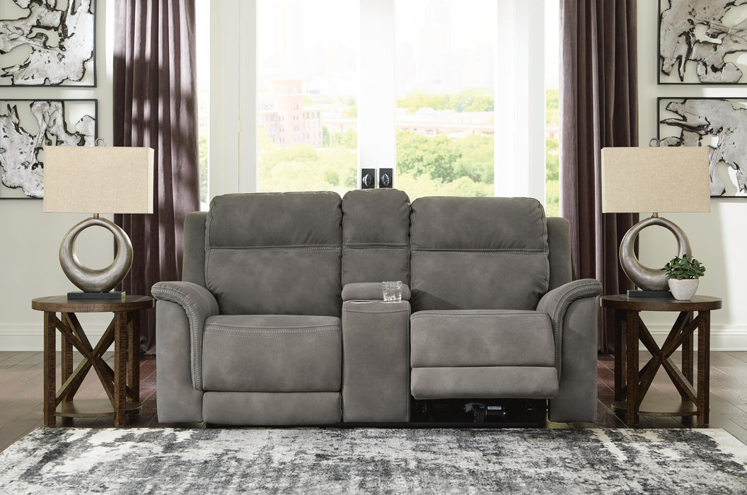 Next-Gen Durapella Slate PWR REC Loveseat/CON/ADJ HDRST
