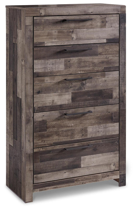 Derekson Multi Gray Five Drawer Chest