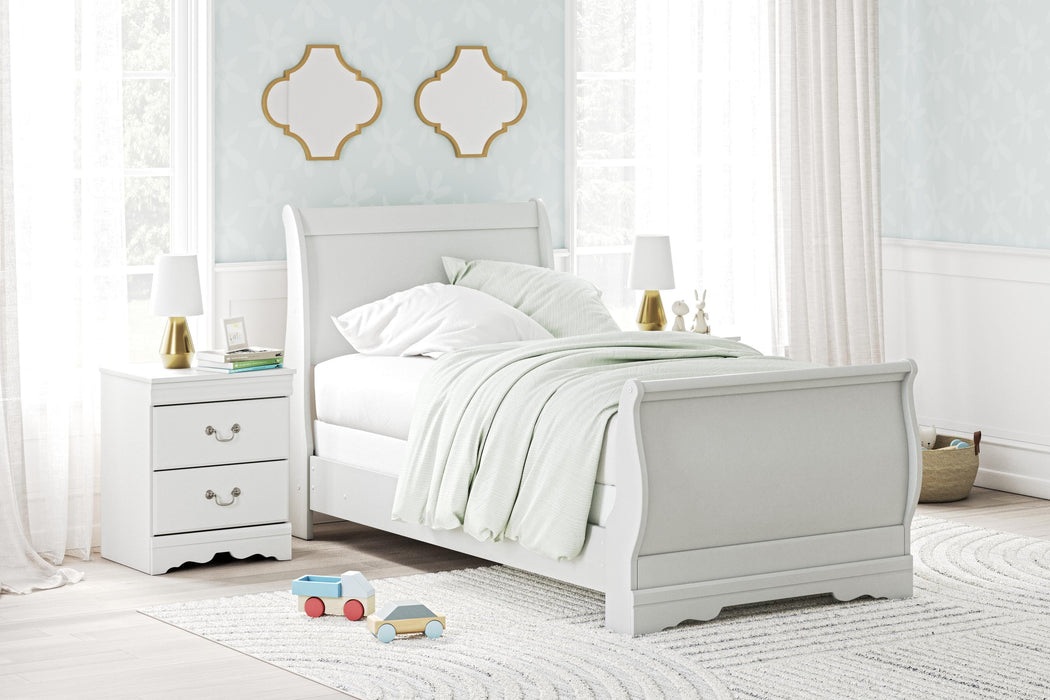 Anarasia White Anarasia Twin Sleigh Bed