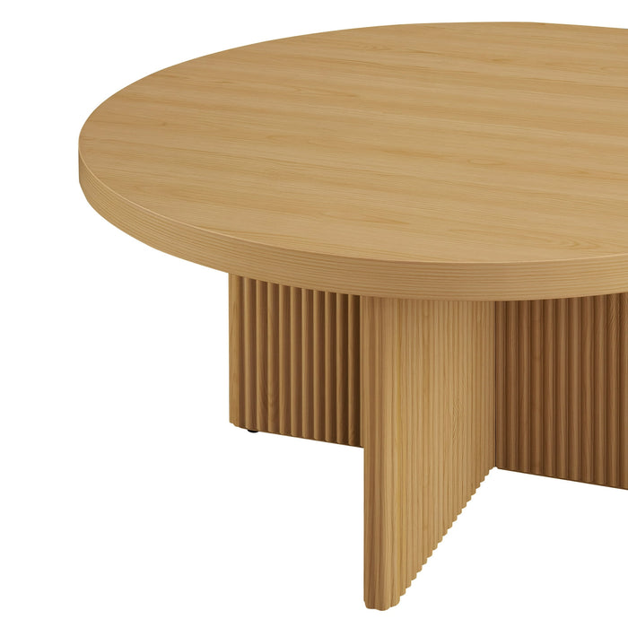 Better Homes & Gardens Lillian Fluted Coffee Table, Natural Pine Finish - new