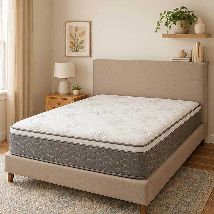 Premium Pillow Top Mattress – Medium Firm Support Breathable Fabric, Elegant Design - King Size - new