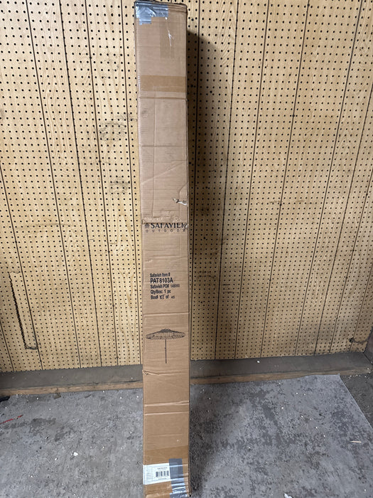 Safavieh Elsa 11' Market Crank Round Patio Umbrella, Black/White - open_box