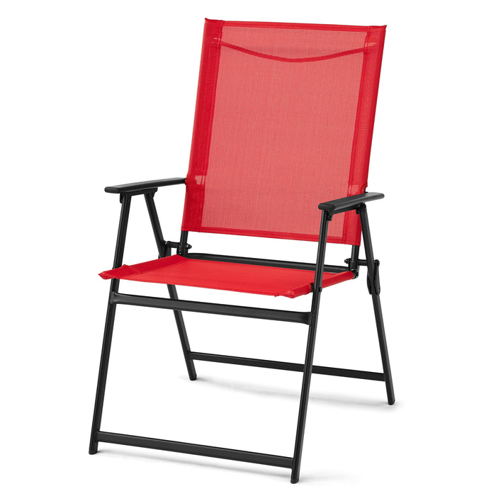 Mainstays Albany Lane Steel 6-Piece Outdoor Dining Set, Red - new