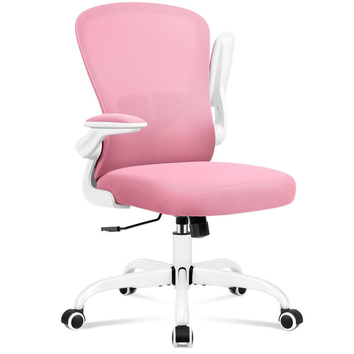 COOLHUT Office Chair, Ergonomic Desk Chair with Adjustable Lumbar Support, High Back Mesh Computer Chair with Flip-up Armrests-BIFMA Passed Task Chairs, Executive Chair for Home Office，Pink - new