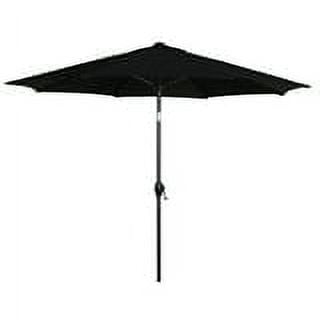 Mainstays 9ft Black Round Outdoor Tilting Market Patio Umbrella, - open_box