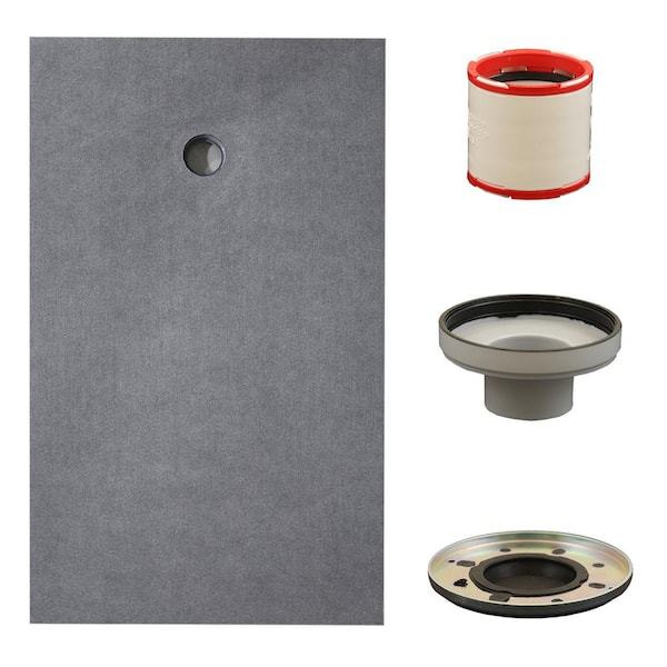 Everbilt 36 in. x 60 in. Waterproof Shower Pan with Off-Center Drain (Drain Assembly Included) - open_box