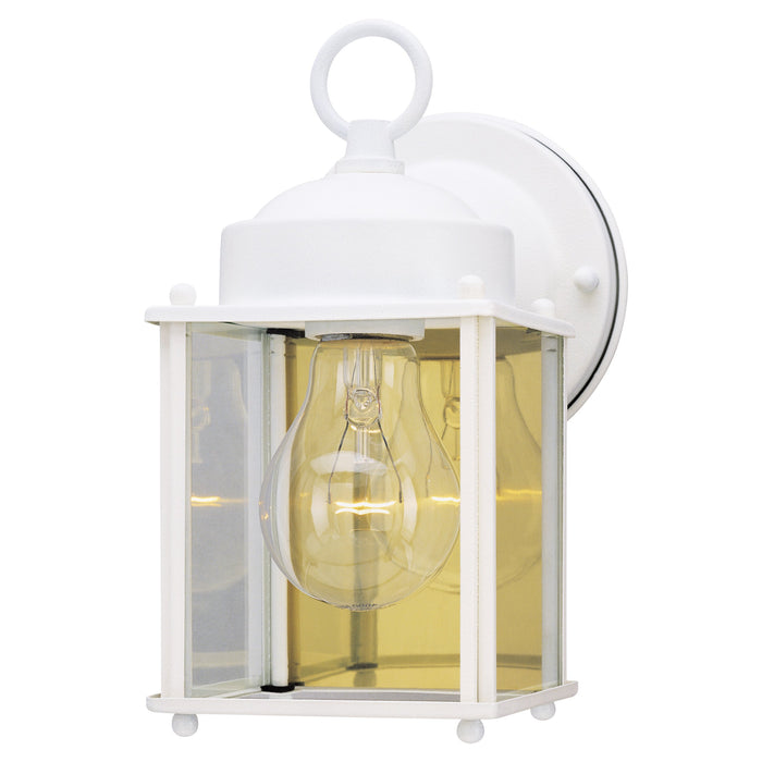 Westinghouse, White 6697100 One-Light Exterior Wall Lantern, Finish on Steel with Clear Glass Panels - open_box