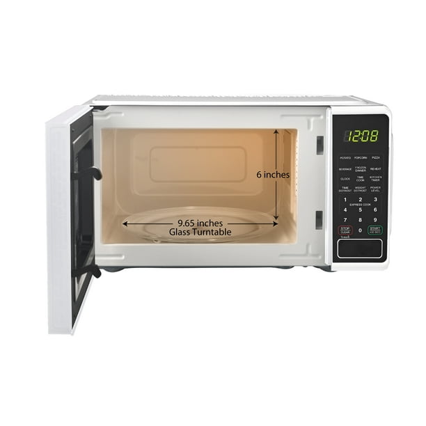 Mainstays 0.7 Cu ft Countertop Microwave Oven, 700 Watts, White, New - open_box