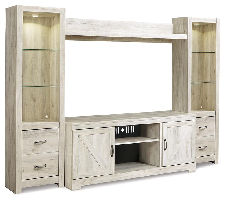 Bellaby Whitewash Bellaby 4-Piece Entertainment Center
