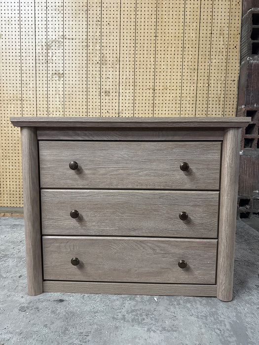 My Texas House Monroe 3 Drawer Nightstand with USB, Brushed Oak Finish - new