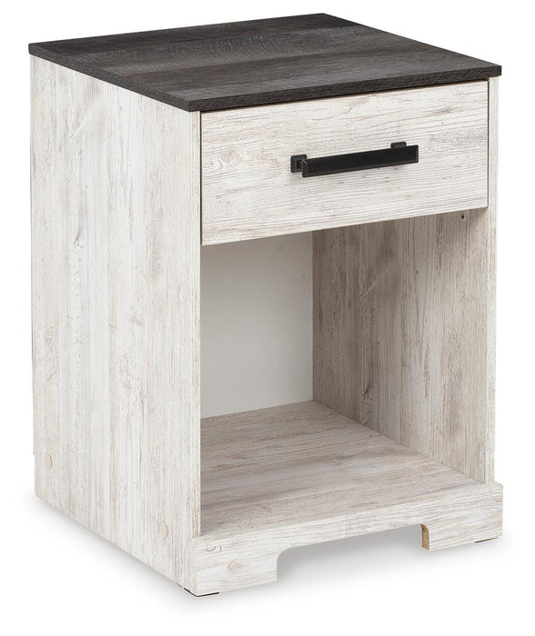 Shawburn Whitewash/Charcoal Gray One Drawer Night Stand