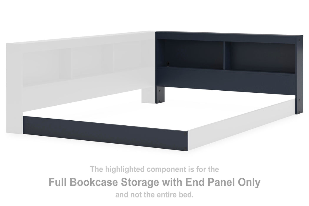 Simmenfort Navy Blue F Bookcase Storage w/End Panel