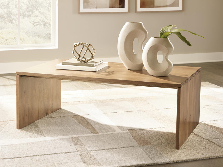 Ella Grove Rich Brown Rectangular Cocktail Table