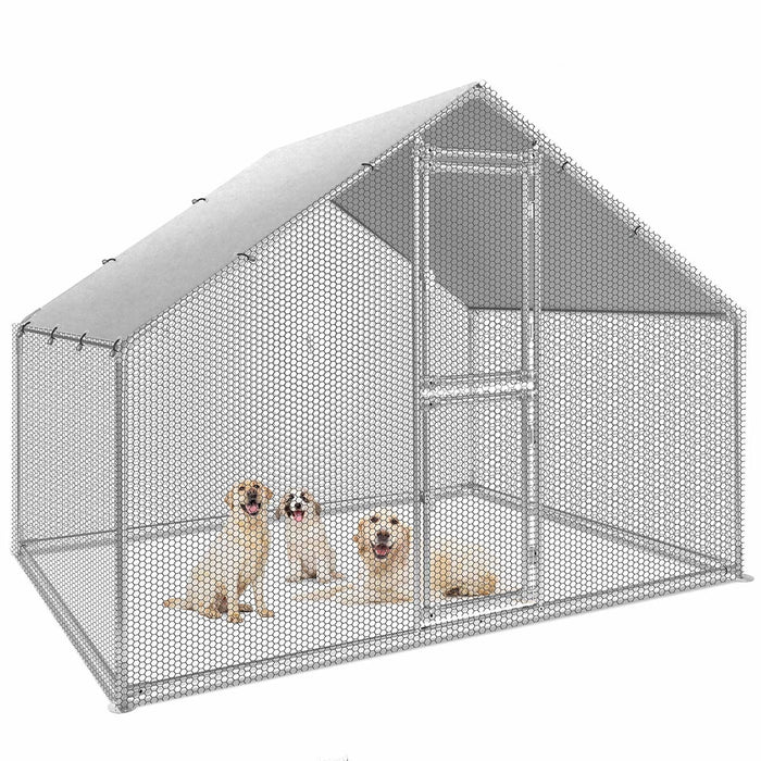 Uforic 6.6 x 9.8 x 6.4 ft ( 78.74" x 118" x 76.8" ) Outdoor Dog Kennel Outside Large Heavy Duty Shade Dog Pen Playpen Pet Dog Enclosure Crate Dog Run House with Anti-UV Cover - open_box