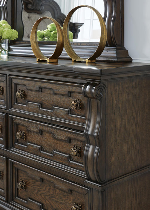 Maylee Dark Brown Maylee Dresser and Mirror
