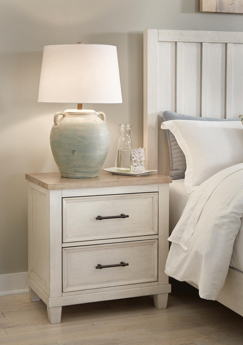 Shaybrock Antique White/Brown Two Drawer Night Stand