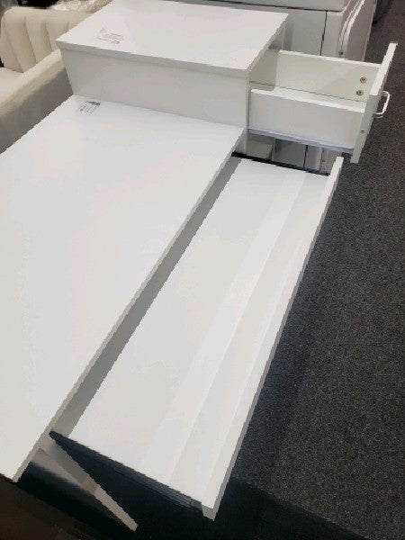 Flash Furniture Highland Park White Computer Desk with Shelves and Drawer - new