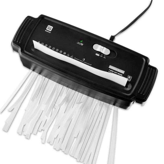 Pen+Gear 6-Sheet Strip Cut Credit Card & Paper Shredder, Black - new