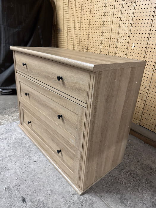 Oak Bedroom Dresser with 3 Drawers, Mid Century Modern Wooden Closet Storage Organizer, Small Dressers Suitable for Living Room, Nursery, and Hallway - new