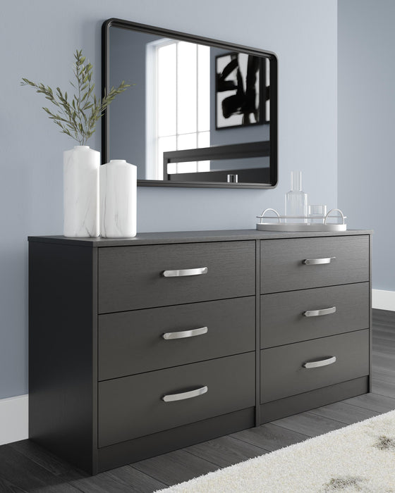 Finch Black Six Drawer Dresser