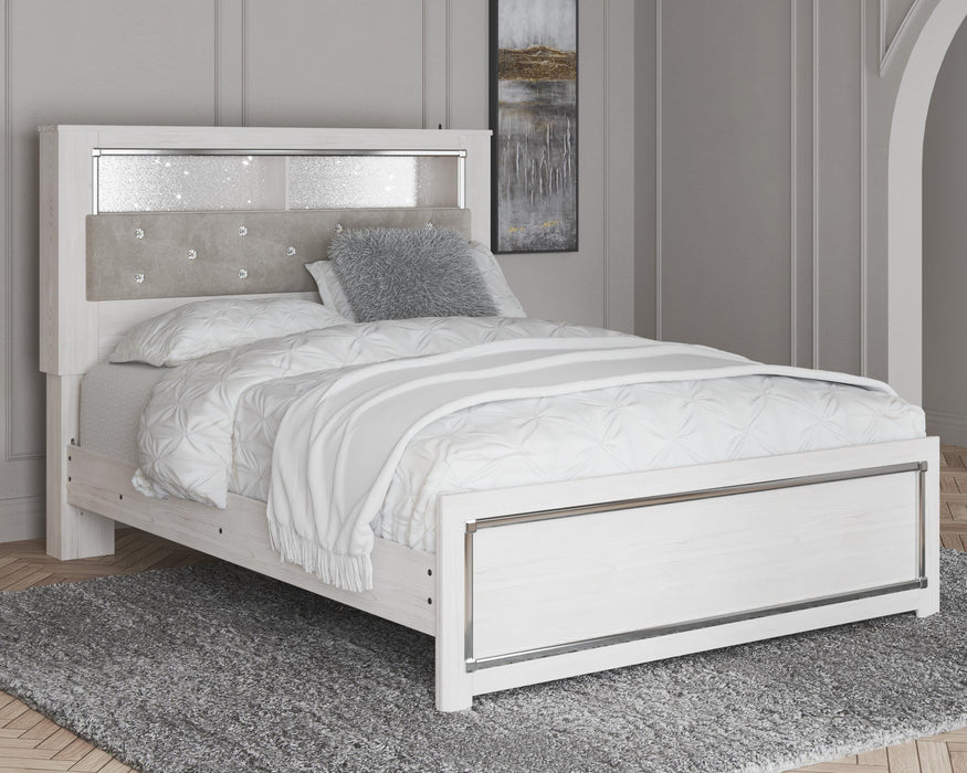 Altyra White Altyra Queen Panel Bookcase Bed