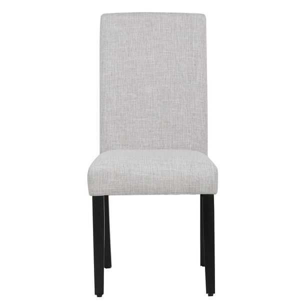 Polytrends Grandview Upholstered Linen Fabric Dining Chair (Set of 2) Light Gray Modern & Contemporary, Traditional - new