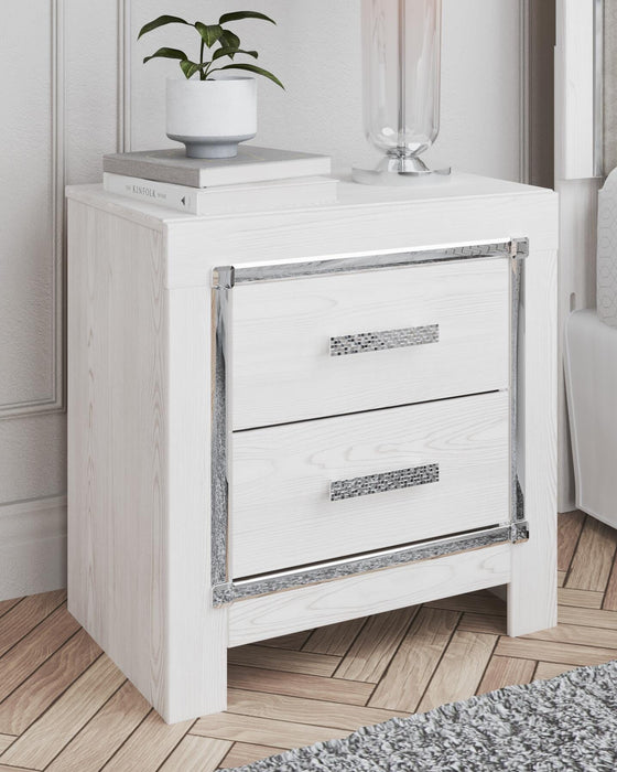 Altyra White Two Drawer Night Stand