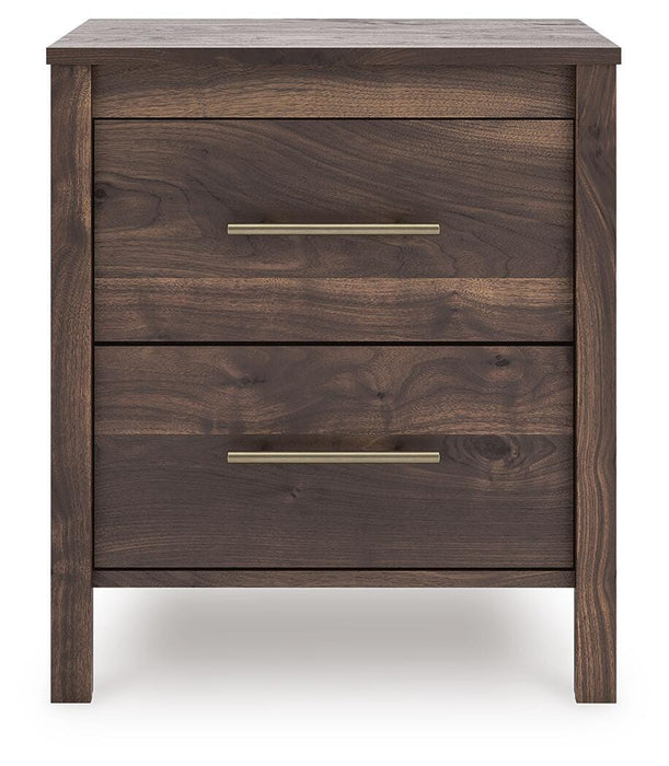 Calverson Mocha Two Drawer Night Stand