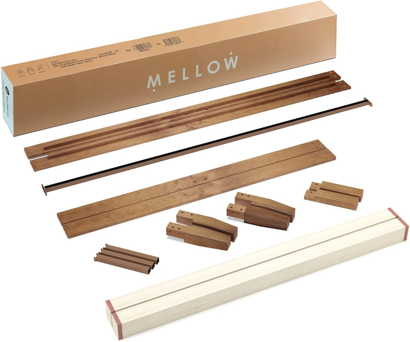 Mellow Naturalista Classic - 12 Inch Solid Wood Platform Bed with Wooden Slats, Easy Assembly, Queen, Pine - new