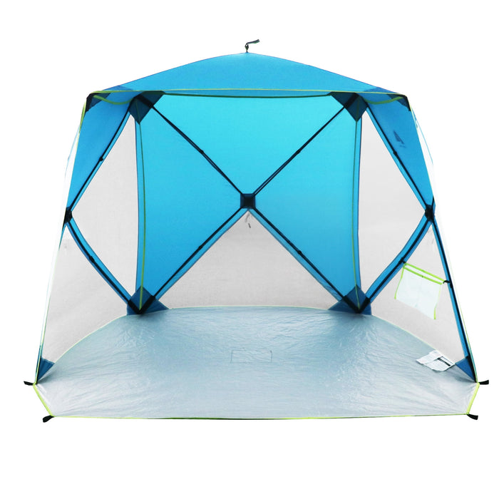 Ozark Trail 82" x 70" Pop Up Beach Shelter, with UPF50+ Protection, Blue - new